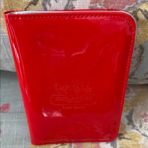 Coach all-purpose case. Glossy Red. Grey interior.